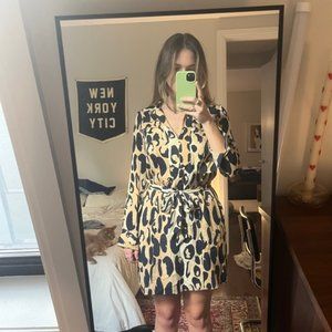 DVF Leopard Print Tie Dress